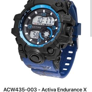 Activa Endurance X Black and Blue Men's Watch